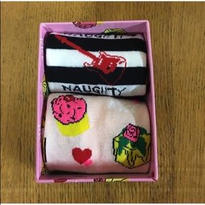 New Betsey Johnson Socks Cupcakes Guitars Stripes